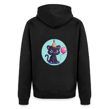 Panther Geburtstag Baby - Unisex Premium Bio Zip Hoodie - Schwarz - Hinten - Nico (187cm)