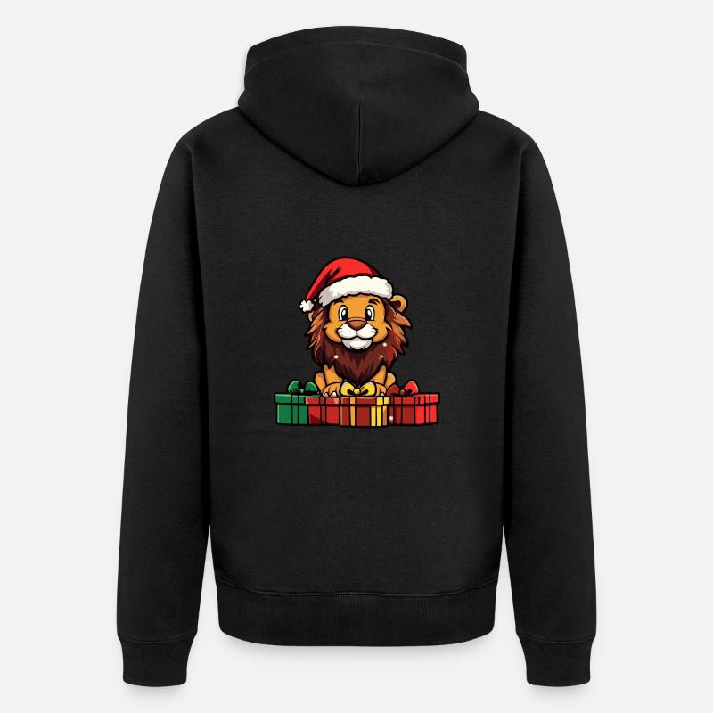 Cadeaux de Noël Lion - Veste à capuche bio Premium Unisexe - noir