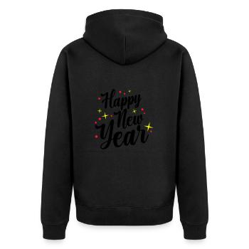 Happy New Year New Year's Eve - Unisex Premium Organic Zip Hoodie - black - Back - Nico (187cm)