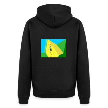 Climbing, Bouldering, Sport Climbing, Climbing Wall, Top - Unisex Premium Organic Zip Hoodie - black - Back - Nico (187cm)