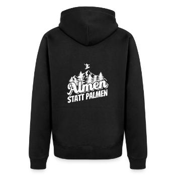 Snowboard Almen Statt Palmen Snowboarder - Unisex Premium Bio Zip Hoodie - Schwarz - Hinten - Nico (187cm)