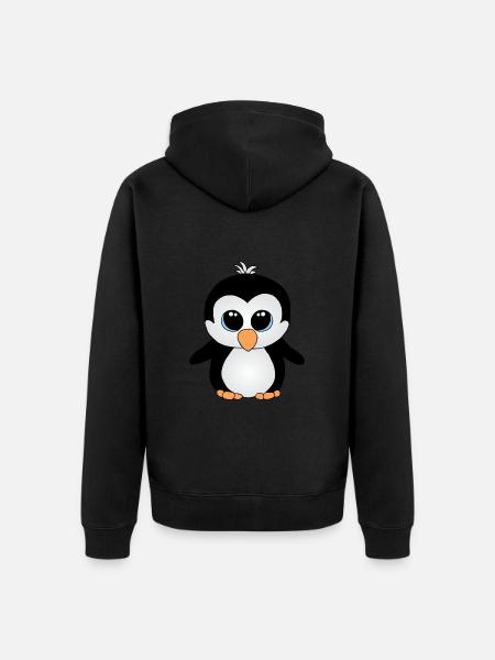 Süßer kleiner Pinguin - Unisex Premium Bio Zip Hoodie - Schwarz