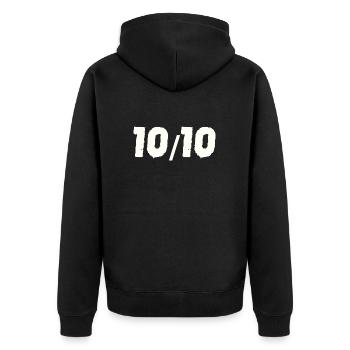 10/10 ten out of ten 10 out of 10 gift idea - Unisex Premium Organic Zip Hoodie - black - Back - Nico (187cm)
