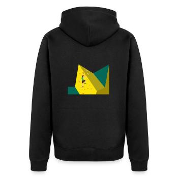 Climbing, bouldering, sport climbing, climbing wall - Unisex Premium Organic Zip Hoodie - black - Back - Nico (187cm)