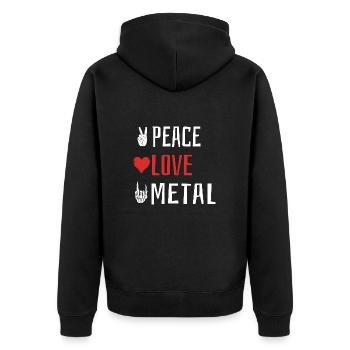 Paix Amour Métal - Coeur - Veste à capuche bio Premium Unisexe - noir - Dos - Nico (187cm)