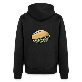 Délicieuse salade de nems Cuisine de rue allemande - Veste à capuche bio Premium Unisexe - noir - Dos - Nico (187cm)