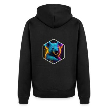 Koala néon - Veste à capuche bio Premium Unisexe - noir - Dos - Nico (187cm)