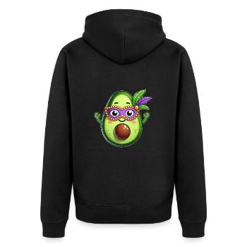 Mardi Gras Avocat Légumes Végétaliens Dessin animé - Veste à capuche bio Premium Unisexe - noir - Dos - Nico (187cm)