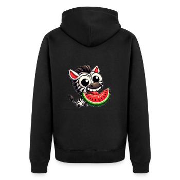 Mignon zèbre fruité grands yeux été - Veste à capuche bio Premium Unisexe - noir - Dos - Nico (187cm)