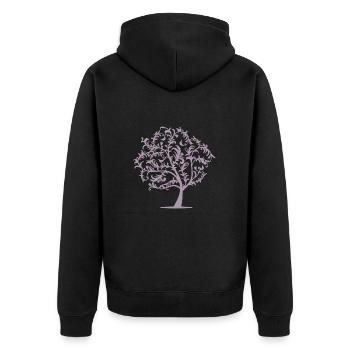 Minimalist Tree Birds Spring Silhouette - Unisex Premium Organic Zip Hoodie - black - Back - Nico (187cm)