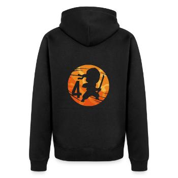 Ninja Fighter 4ème anniversaire Garçon de 4 ans - Veste à capuche bio Premium Unisexe - noir - Dos - Nico (187cm)