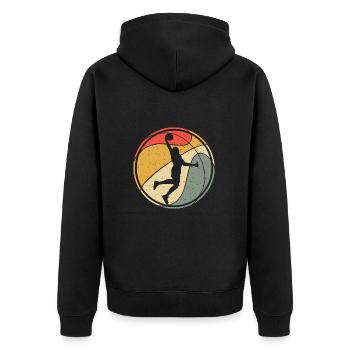 Joueur de basket-ball Retro Dunking Joueur de basket-ball - Veste à capuche bio Premium Unisexe - noir - Dos - Nico (187cm)