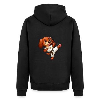Teckel Karaté Arts martiaux High Kick Arts martiaux - Veste à capuche bio Premium Unisexe - noir - Dos - Nico (187cm)