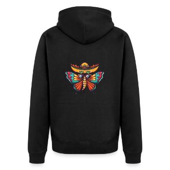 Papillon Drôle Sombrero - Veste à capuche bio Premium Unisexe - noir - Dos - Nico (187cm)