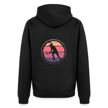 Hockey Player Field Hockey Women Hockey Girls - Unisex Premium Organic Zip Hoodie - black - Back - Nico (187cm)