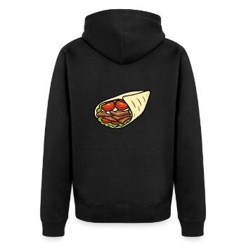 Döner Kebab Dürüm Yufka Sandwich Cuisine de rue allemande - Veste à capuche bio Premium Unisexe - noir - Dos - Nico (187cm)