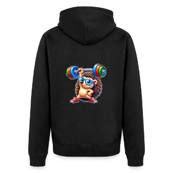 Entraînement physique Hedgehog Barbell - Veste à capuche bio Premium Unisexe - noir - Dos - Nico (187cm)