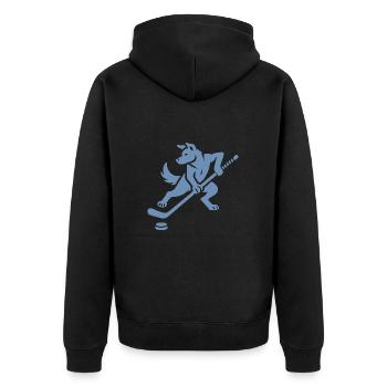Husky Silhouette Hockey sur glace Design minimaliste - Veste à capuche bio Premium Unisexe - noir - Dos - Nico (187cm)