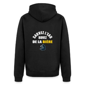 Sauvez l'eau buvez de la bière t-shirt homme - Veste à capuche bio Premium Unisexe - noir - Dos - Nico (187cm)