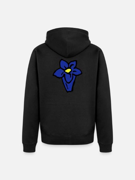 Gentian - Unisex Premium Organic Zip Hoodie - black