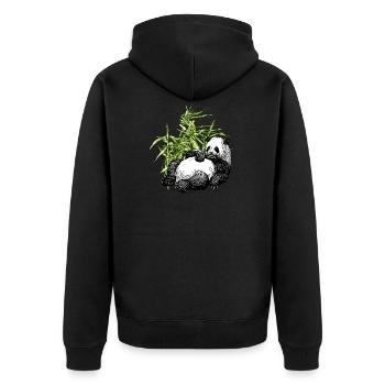 Panda_TS - Unisex Premium Bio Zip Hoodie - Schwarz - Hinten - Nico (187cm)