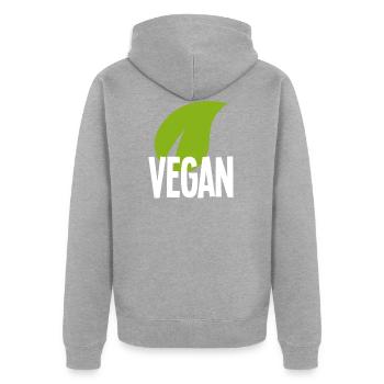 t-shirt végétalien - Veste à capuche bio Premium Unisexe - gris chiné - Dos - Nico (187cm)