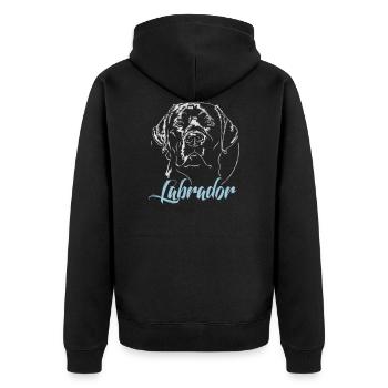 LABRADOR Retriever Labbi Lab Wilsigns canine dog - Unisex Premium Organic Zip Hoodie - black - Back - Nico (187cm)