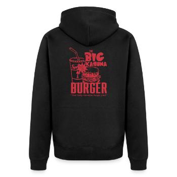 Big Kahuna Shirt - Unisex Premium Organic Zip Hoodie - black - Back - Nico (187cm)