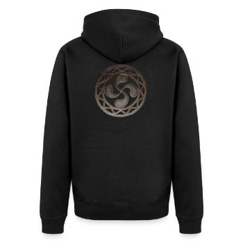 Lauburua - Unisex Premium Bio Zip Hoodie - Schwarz - Hinten - Nico (187cm)