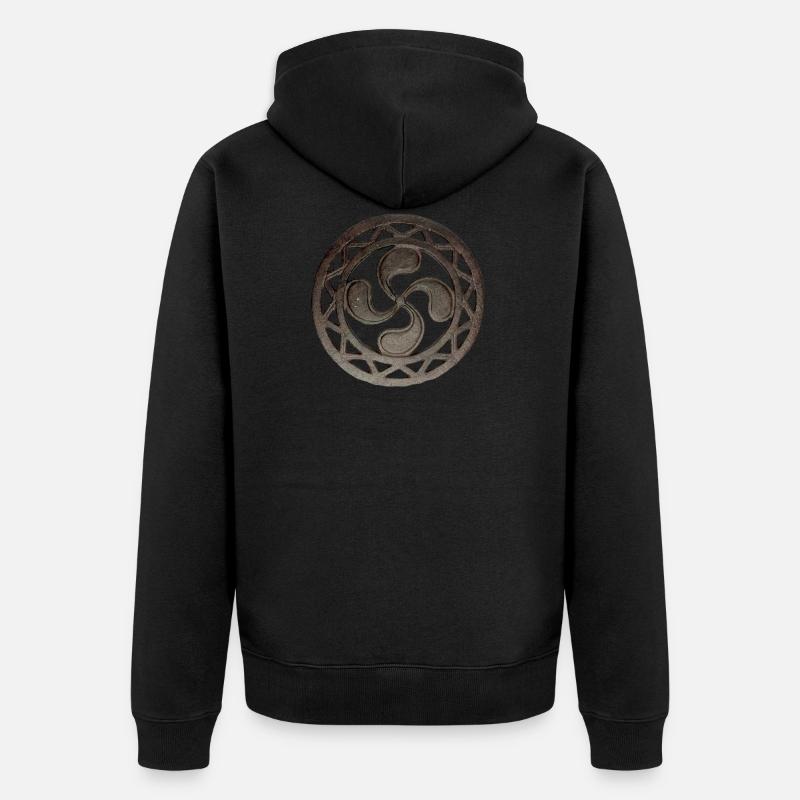 Lauburua - Veste à capuche bio Premium Unisexe - noir