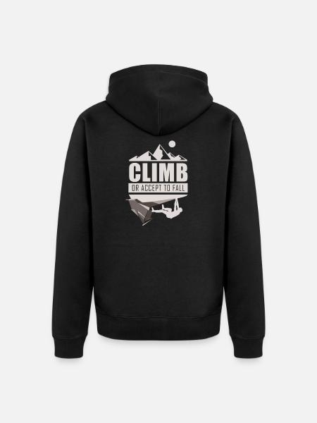 Climb climbing bouldering - Unisex Premium Organic Zip Hoodie - black