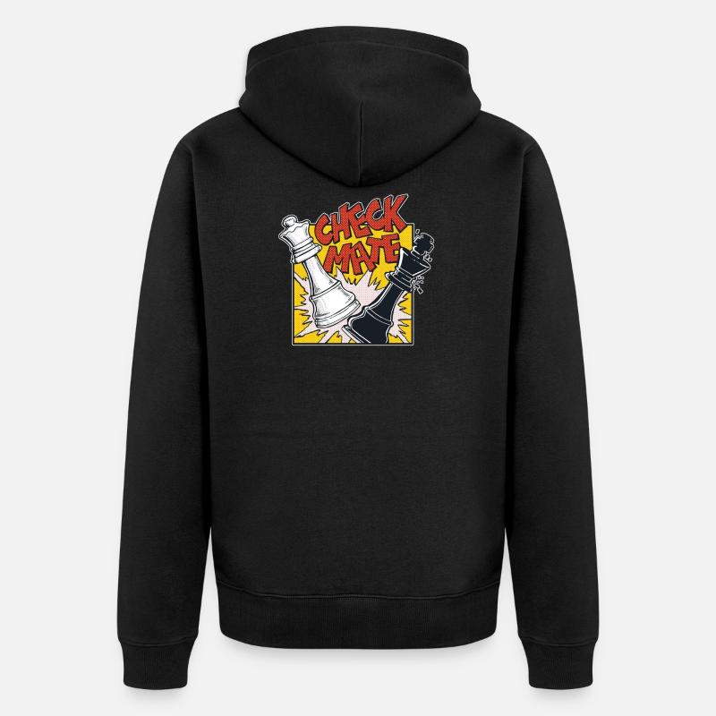 CHECKMATE (Schachmatt) - Unisex Premium Bio Zip Hoodie - Schwarz