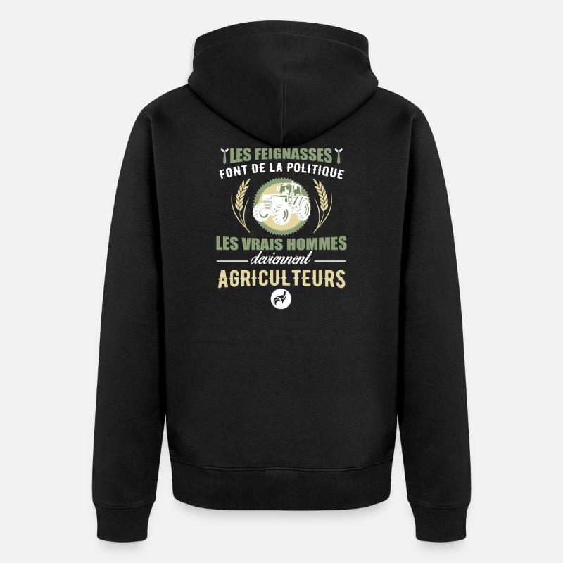 Agriculteurs - les vrais hommes - Veste à capuche bio Premium Unisexe - noir
