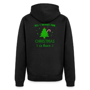 Bière de Noël - Cadeau - Veste à capuche bio Premium Unisexe - noir - Dos - Nico (187cm)
