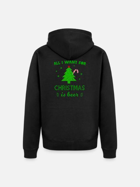 Weihnachten Bier - Geschenk - Unisex Premium Bio Zip Hoodie - Schwarz