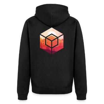 Coucher de soleil dans le cube - Veste à capuche bio Premium Unisexe - noir - Dos - Nico (187cm)