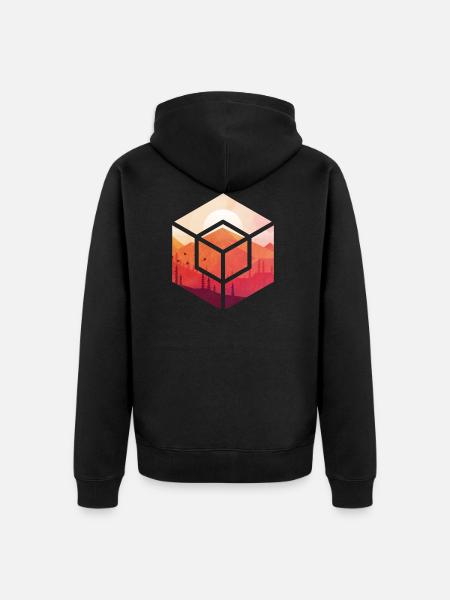Sunset in the cube - Unisex Premium Organic Zip Hoodie - black
