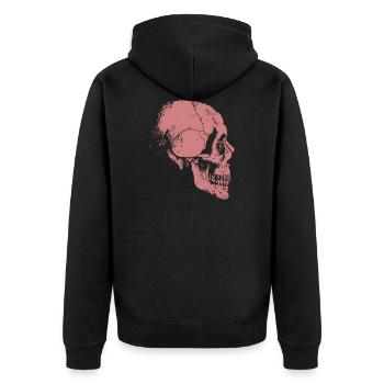 Skelett - Unisex Premium Bio Zip Hoodie - Schwarz - Hinten - Nico (187cm)