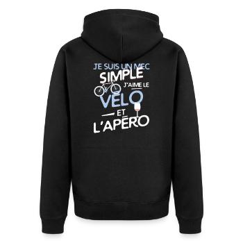 Vélo / Cyclisme - un mec simple - Veste à capuche bio Premium Unisexe - noir - Dos - Nico (187cm)