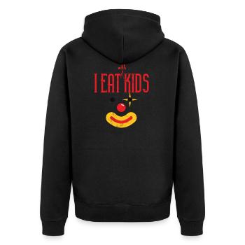 Clown: I Eat (With) Kids - Gift - Unisex Premium Organic Zip Hoodie - black - Back - Nico (187cm)