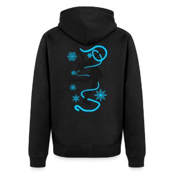 Eiskunstlauf Schlittschuhlauf Eis Figuren Tanz - Unisex Premium Bio Zip Hoodie - Schwarz - Hinten - Nico (187cm)