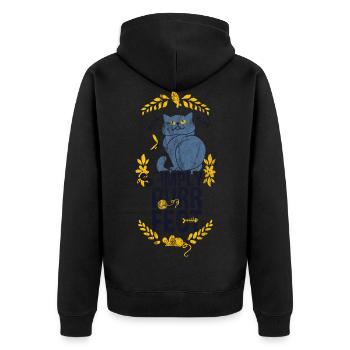 CAT PERFECT - chats de pêche de chat Souris Proverbes shirt - Veste à capuche bio Premium Unisexe - noir - Dos - Nico (187cm)