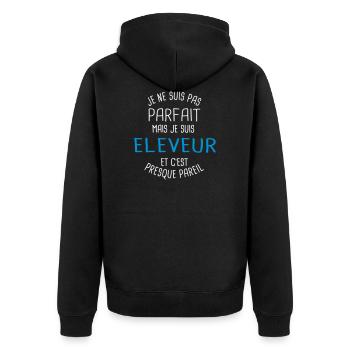 Pas parfait mais eleveur - Veste à capuche bio Premium Unisexe - noir - Dos - Nico (187cm)