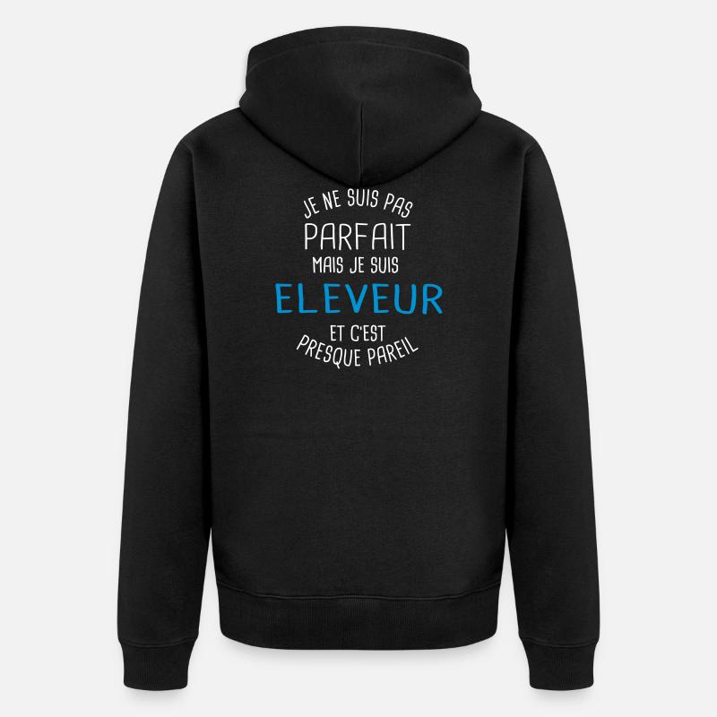 Pas parfait mais eleveur - Veste à capuche bio Premium Unisexe - noir