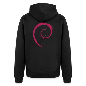Linux Spirale Betriebssystem PC Geschenk IT Idee - Unisex Premium Bio Zip Hoodie - Schwarz - Hinten - Nico (187cm)