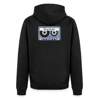 MiXtape - Unisex Premium Bio Zip Hoodie - Schwarz - Hinten - Nico (187cm)