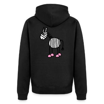 Stripes Striped horse zebra - Unisex Premium Organic Zip Hoodie - black - Back - Nico (187cm)