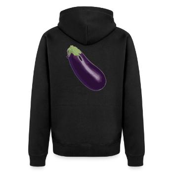 aubergine - Veste à capuche bio Premium Unisexe - noir - Dos - Nico (187cm)