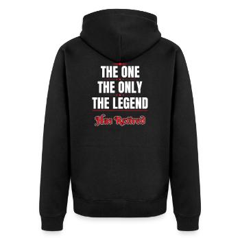 The Legend has retired Retraitée Cadeau - Veste à capuche bio Premium Unisexe - noir - Dos - Nico (187cm)
