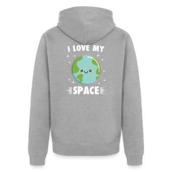Astronomy Planet Earth Science Teacher - Unisex Premium Bio Zip Hoodie - Grau meliert - Hinten - Nico (187cm)